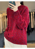 Autumn And Winter Women's Beads Knitwear 2025 New High-End Feel Super-Good-Looking Retro Lazy Wind Wearing Purple Sweater HZ1208