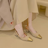 Vintage Evening Summer Heels 2025 French Small Fragrant Sandals High-End Pointed With Skirt Women's Shoes HZ1208