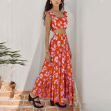 Spring 2025 New Commuting Mid-Rise Sexy Sling Swing Skirt Fashion Suit Women Two Sets HZ1208