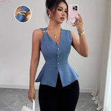 Temperament Blouse Casual Sleeveless Vest HZ1208