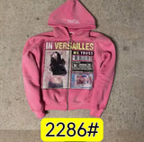 In VERSAILLES Black Zipper Hoodie Casual Zipper Jacket HZ1208