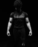 2025 Demon Line Manuscript Spider Before And After Printing Short-Sleeved T-Shirt Summer Tide Necker Men's Top HZ1208