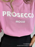 2025 Hot Letter-Print T-Shirt Women's Cotton Collar Loose Short-Sleeved Top INS Style HZ1208