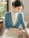 Lazy Small Fragrant Wind High-Level Fake Two Sweater Women New Autumn And Winter Unique Super-Looking Temperament Knitting Top HZ1208